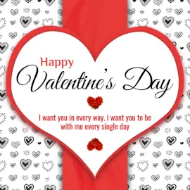 Online Editable Heart Valentine's Day Greeting Social Media Post