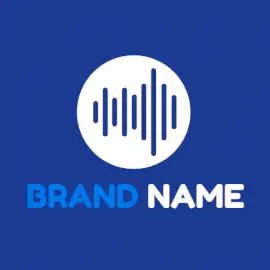 Online Editable Blue Waveform Music Logo