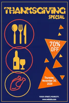 Online Editable Thanksgiving Special Sale Pinterest Graphic