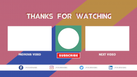 Online Editable Multi-Colored BG YouTube End Screen