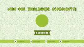 Online Editable Green Subscribe Element YouTube End Screen