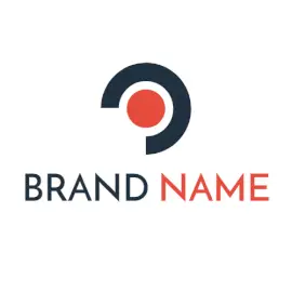 Online Editable Orange and Dark Desaturated Blue Marketing Logo