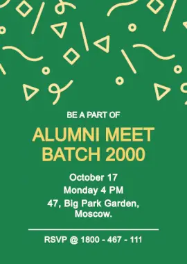 Online Editable Alumni Meet Portrait Invitation