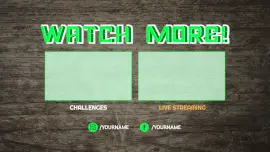 Online Editable Green 3D Font YouTube End Screen