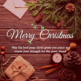 Online Editable Decorative Wood Merry Christmas Wish Instagram Post
