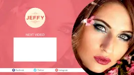 Online Editable Soft Red Video Element YouTube End Screen