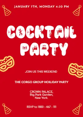 Online Editable Cocktail Party Portrait Invitation
