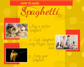 Online Editable Yellow and Red Spaghetti Recipe Storyboard