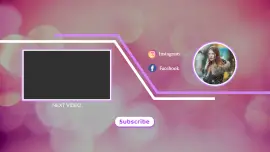 Online Editable Pink Bubbles Theme YouTube End Screen