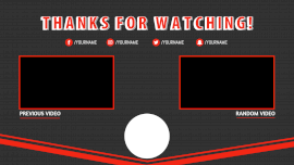 Online Editable Red Bordered Video Element YouTube End Screen