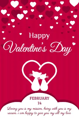 Online Editable Pink Happy Valentine's Day Greeting Tumblr Graphics