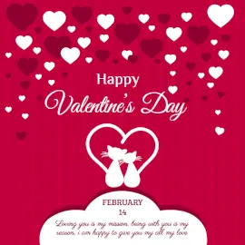 Online Editable Happy Valentine's Day Greeting Social Media Post