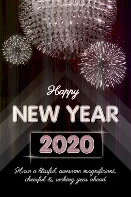 Online Editable Happy New Year Glittering Tumblr Graphic