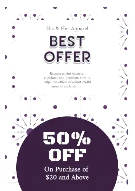Online Editable Desaturated Magenta Discount Coupon