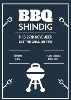 Online Editable BBQ Shindig Portrait Invitation