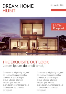 Online Editable White Dream Home Newsletter
