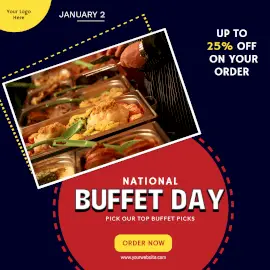 Online Editable National Buffet Day January 2 Instagram Post