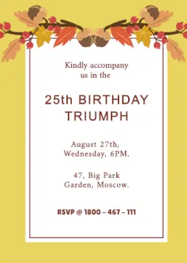 Online Editable Birthday Wishes Portrait Invitation