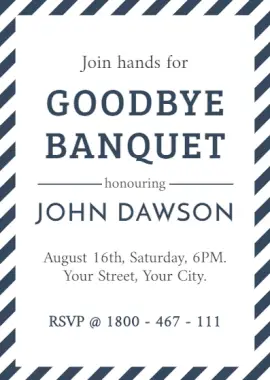 Online Editable Good-Bye Banquet Portrait Invitation