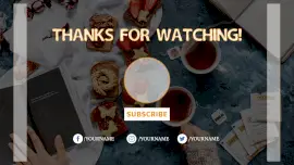 Online Editable Orange Font Subscribe Element YouTube End Screen