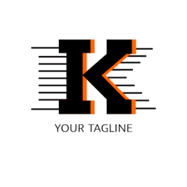 Online Editable Black Lines Emerging From Alphabet K Letter Based Logo