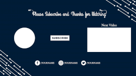 Online Editable Dark Blue SElement YouTube End Screen