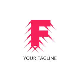 Online Editable Pink Spikes on Alphabet F Letter Based Logo