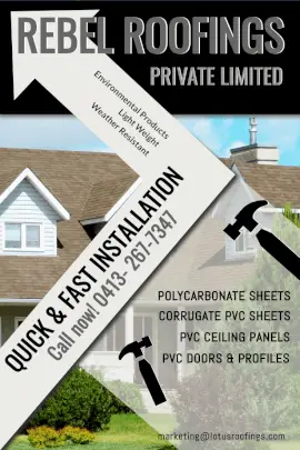Online Editable Roofings Quick and Fast Installation Pinterest Graphic