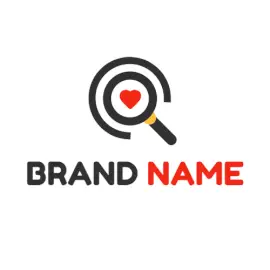 Online Editable Search Red Heart Dating Logo