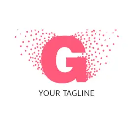 Online Editable Dispersing Pink Squares on Alphabet G Letter Based Logo