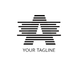 Online Editable Black Stripes on A Letter Based Logo