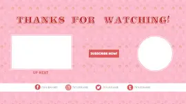 Online Editable Pink Subscribe Now Element YouTube End Screen