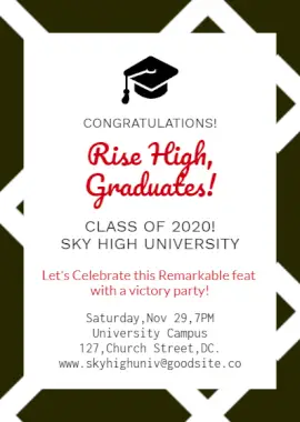 Online Editable Graduation Day Celebration Announcement