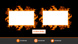 Online Editable Black Subscribe Element YouTube End Screen