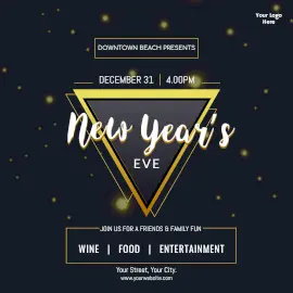 Online Editable New Year's Eve Beach Party Instagram Post