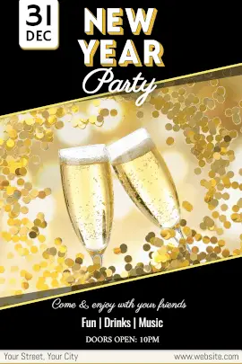 Online Editable New Year Night Party Tumblr Graphic