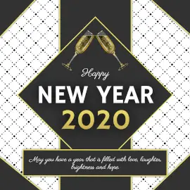 Online Editable Dot Pattern Happy New Year Greeting Instagram Post