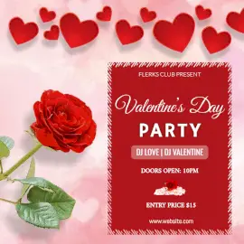 Online Editable Valentine's Day Party Social Media Post