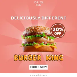 Online Editable Pink Burger Offers Instagram Ad