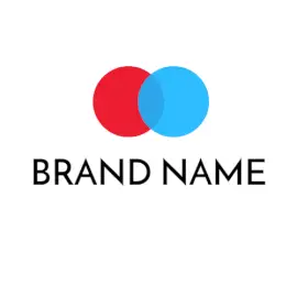 Blue and Red Intersecting Circles Logo