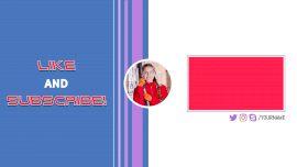 Online Editable Blue and Pink Subscribe Caption YouTube End Screen