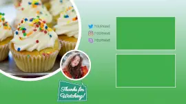 Online Editable Green Cupcake Image Thank you YouTube End Screen