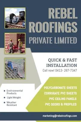 Online Editable Roofing Quick and Fast Installation Pinterest Graphic