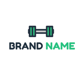 Online Editable Green and Grey Gym & Fitness Logo