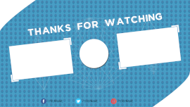 Online Editable Blue and White with minimal pattern YouTube End Screen
