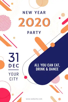 Online Editable New Year Party Pinterest Graphic