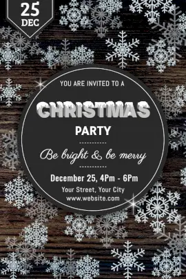 Online Editable Christmas Party Invitation Pinterest Graphic