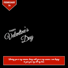 Online Editable Happy Valentine's Day Square 1:1