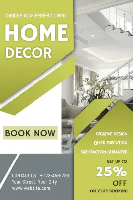 Online Editable Home Decor Booking Offer Pinterest Graphic