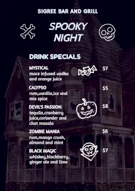 Online Editable Bar and Grill Menu
